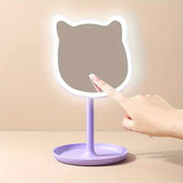 Cat Ear Led Makeup Mirror With Drawer
